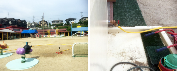 高校グランド散水