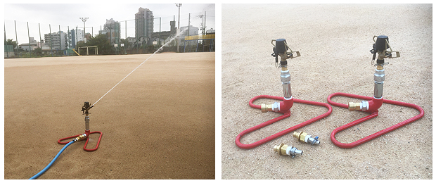 中学校グランド散水