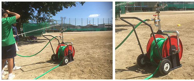 中学校グランド散水