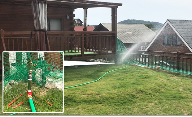 和歌山県由良町別荘の散水設定